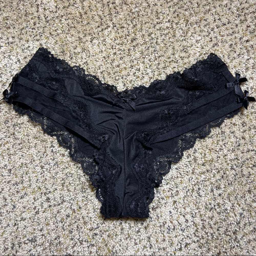 SOLD Victoria's Secret Sexy Black Lace/Mesh Cheeky